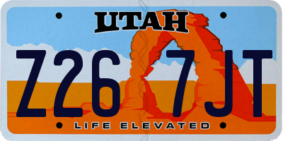 UT license plate Z267JT