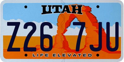 UT license plate Z267JU