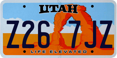 UT license plate Z267JZ