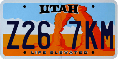 UT license plate Z267KM