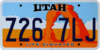 UT license plate Z267LJ