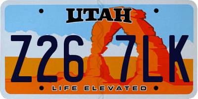 UT license plate Z267LK