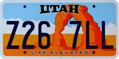 UT license plate Z267LL