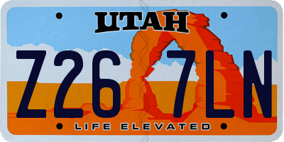 UT license plate Z267LN