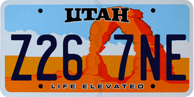 UT license plate Z267NE