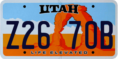 UT license plate Z267OB
