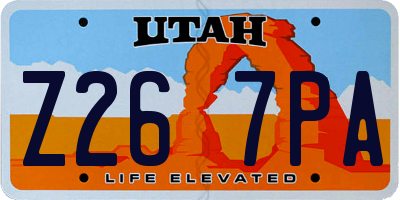 UT license plate Z267PA