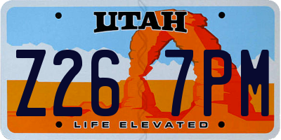 UT license plate Z267PM