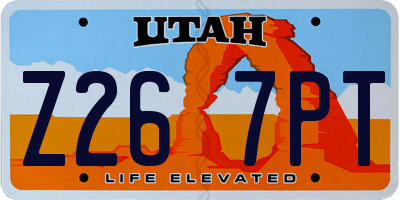 UT license plate Z267PT