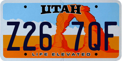 UT license plate Z267QF