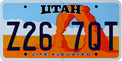 UT license plate Z267QT