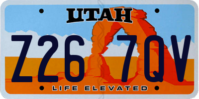 UT license plate Z267QV