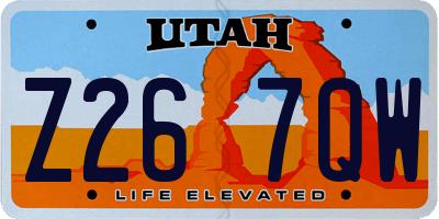 UT license plate Z267QW