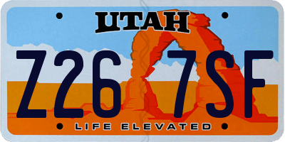 UT license plate Z267SF