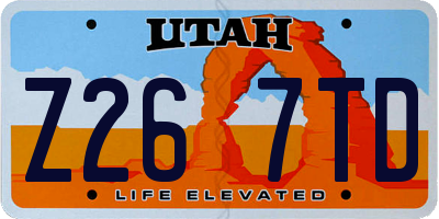UT license plate Z267TD