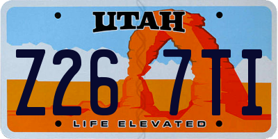 UT license plate Z267TI