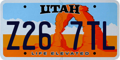 UT license plate Z267TL