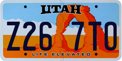 UT license plate Z267TO