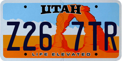 UT license plate Z267TR