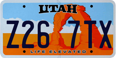 UT license plate Z267TX
