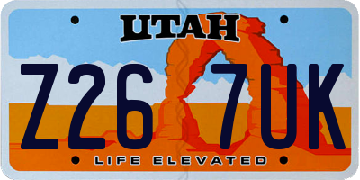 UT license plate Z267UK