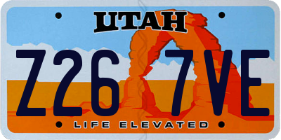 UT license plate Z267VE