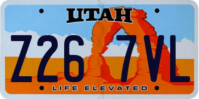 UT license plate Z267VL