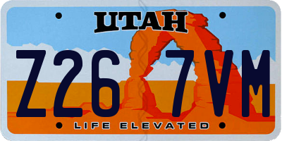 UT license plate Z267VM