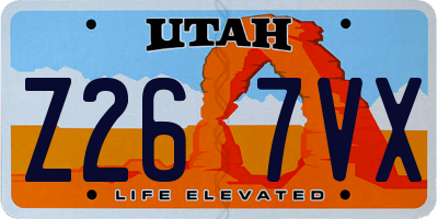 UT license plate Z267VX