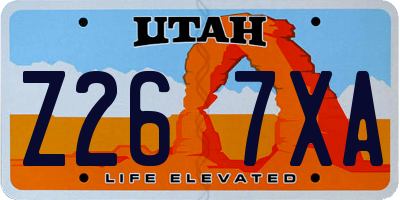 UT license plate Z267XA