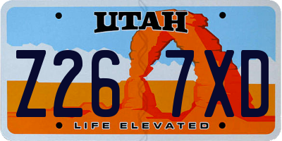 UT license plate Z267XD