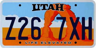 UT license plate Z267XH