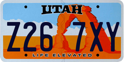 UT license plate Z267XY