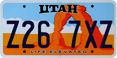 UT license plate Z267XZ
