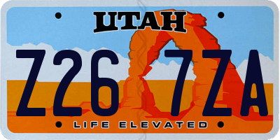 UT license plate Z267ZA