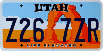 UT license plate Z267ZR
