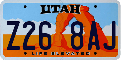 UT license plate Z268AJ