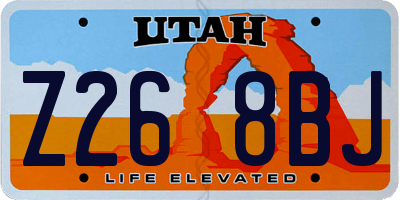 UT license plate Z268BJ