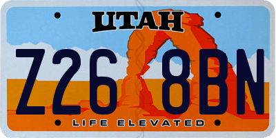 UT license plate Z268BN