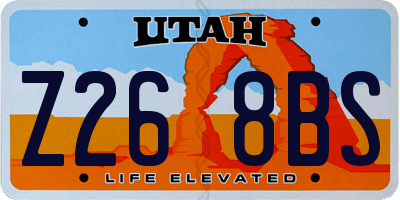 UT license plate Z268BS