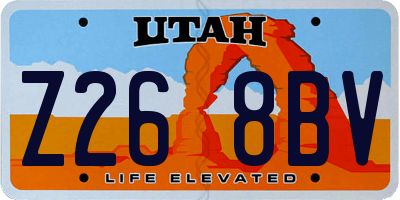 UT license plate Z268BV