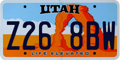 UT license plate Z268BW