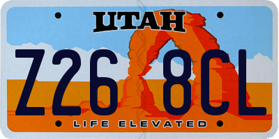 UT license plate Z268CL