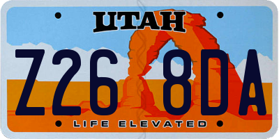 UT license plate Z268DA