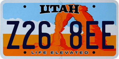 UT license plate Z268EE