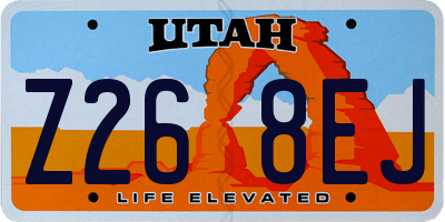 UT license plate Z268EJ