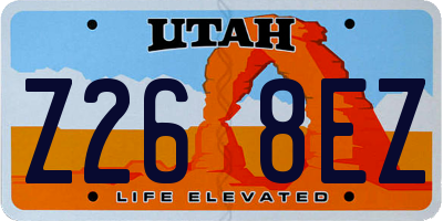 UT license plate Z268EZ