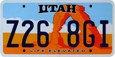 UT license plate Z268GI