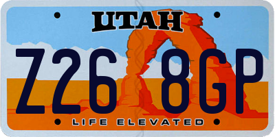 UT license plate Z268GP
