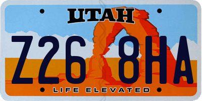 UT license plate Z268HA